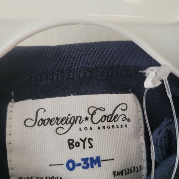 Sovereign Code Tie Dye Coverall Baby Boy Bodysuit in Navy/White Size 0-3M - Picture 5 of 5